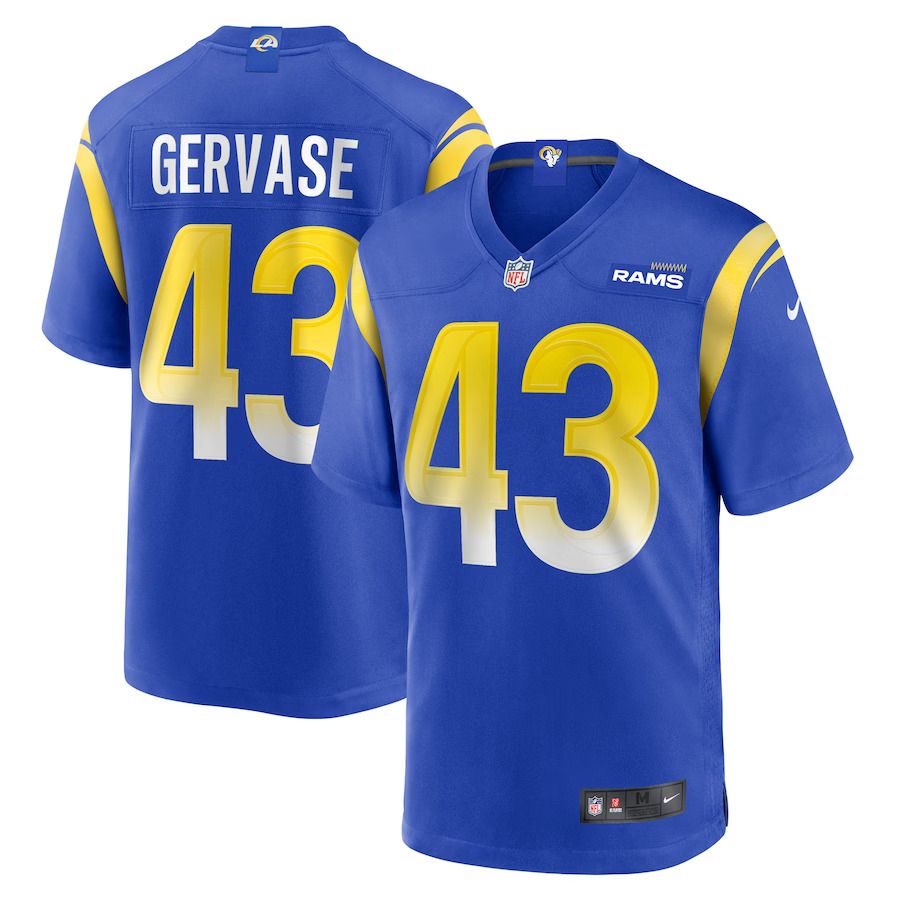 Men Los Angeles Rams #43 Jake Gervase Nike Royal Game Player NFL Jersey